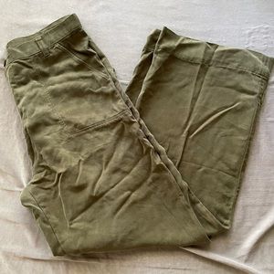 Japanese Wide Leg Green Dress Pants